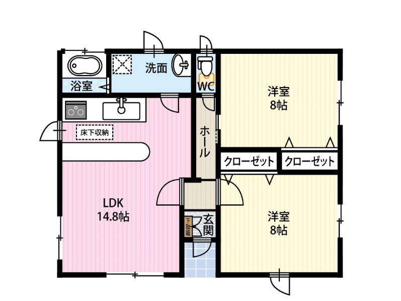 2LDK間取り